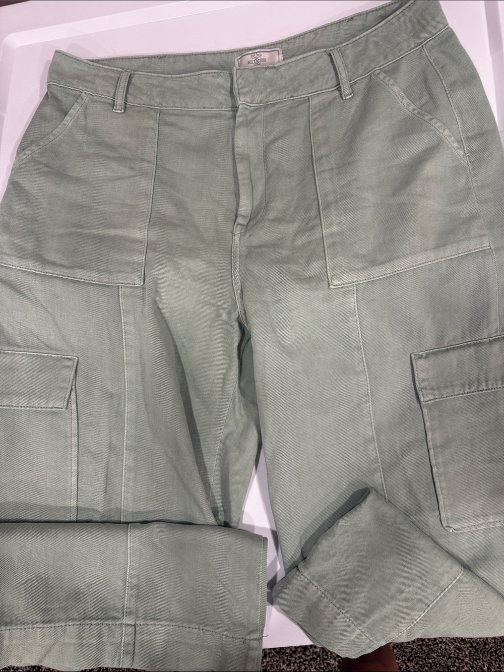 Fat Face Sage Green Wide-Leg Cargo Pants